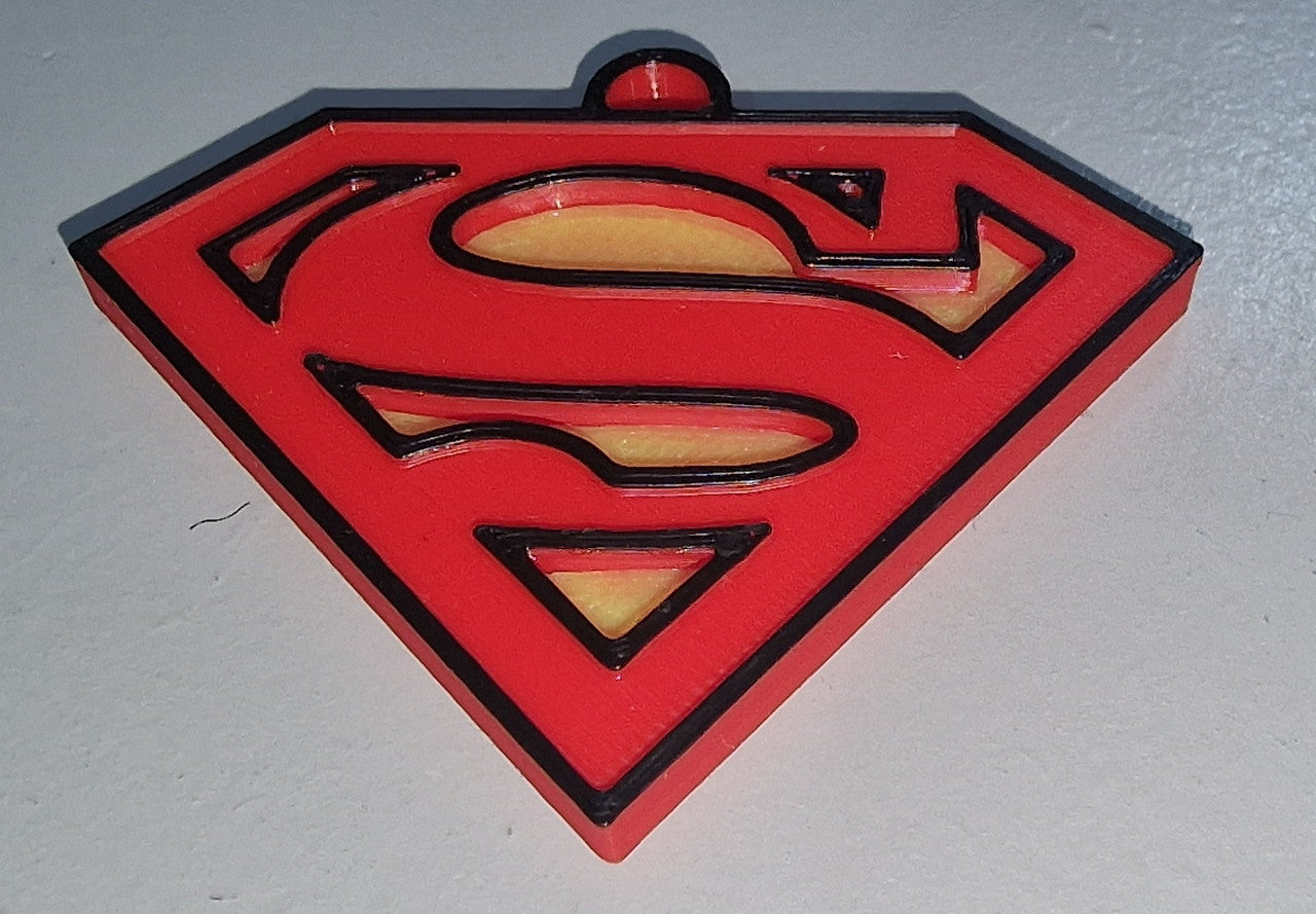 Colourful 3D-printed superhero keyring